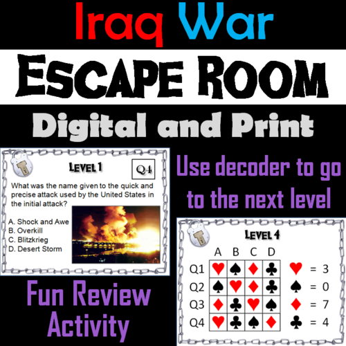 Iraq War: Escape Room - Social Studies
