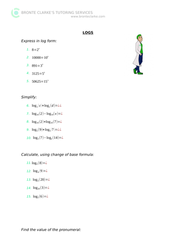 logs-worksheet-with-answers-yr-12-teaching-resources