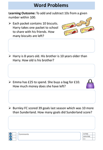addition and subtraction number bonds to 100 and word problems free