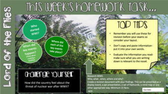 Lord of the flies homework tasks image