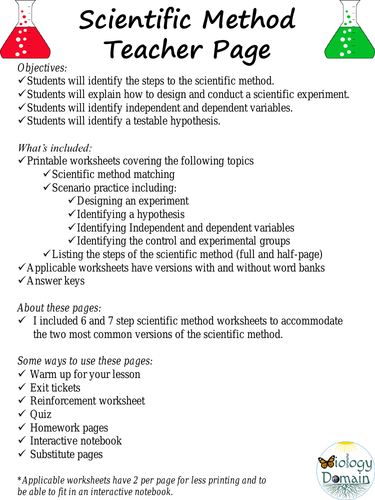 Scientific Method Worksheets Teaching Resources