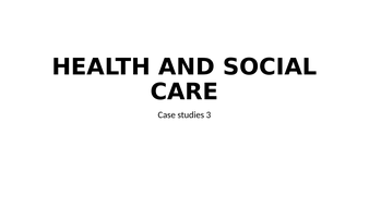 BTEC Tech Health and Social Care Component 1 (B) - Unit of Work ...