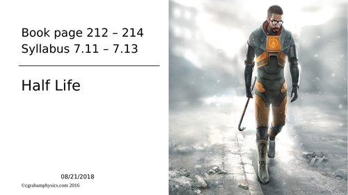 Unit 7 Radioactivity Lesson 5 Half Life Edexcel IGCSE Physics 1st examination 2019