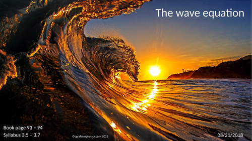 Unit 3 Waves Lesson 2 The wave equation Edexcel IGCSE Physics