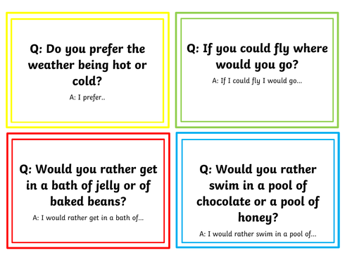Circle time questions | Teaching Resources