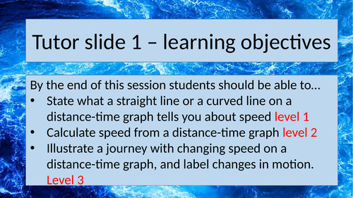 Distance - time graphs Activate 1 (new 2016 book) AQA SCience KS3