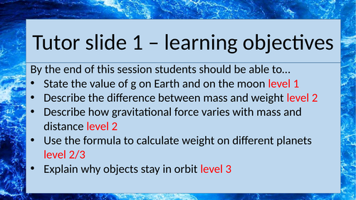 Gravity KS3 Activate 1 (new 2016 book) AQA Unit 1 Science  1.2.1 suitable for non specialists