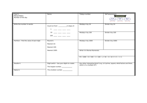 mental maths worksheet teaching resources