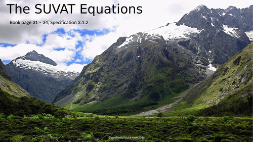 A level Physics OCR Module 3 Forces and motion Lesson 3 Suvat, Lesson 4 & 5 acceleration due to g