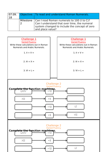 Roman Numerals Year 4 White Rose | Teaching Resources