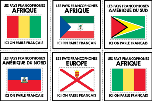 FRENCH-SPEAKING COUNTRIES CARDS | Teaching Resources