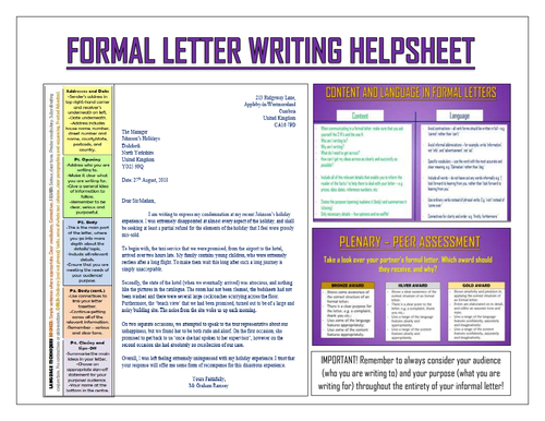 Formal Letter Writing Teaching Resources