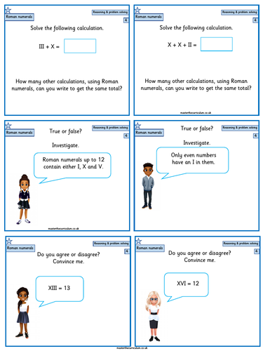 Year 4- Roman Numeral - Differentiated Reasoning Tasks | Teaching Resources