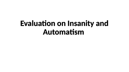 Automatism and Insanity