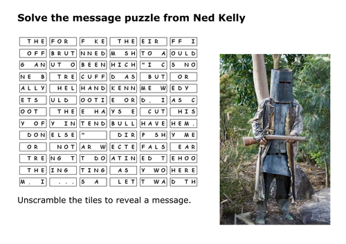 Ned Kelly Message Puzzle