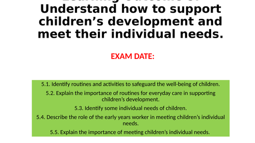 CACHE Level 2 Award in Child Development and Care (VRQ) - Unit 3 (Exam ...