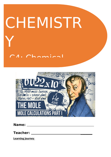 GCSE  9-1 Chemistry C4 - Chemical Calculations  3-full booklets for complete topic coverage!