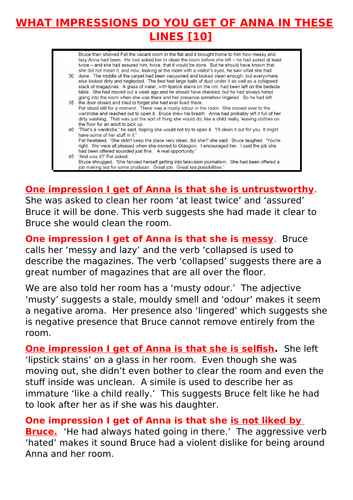 EDUQAS - Paper 1 the 'IMPRESSIONS' question (3 different exams and ...
