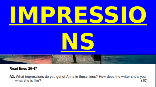 EDUQAS - Paper 1 the 'IMPRESSIONS' question (3 different exams and ...