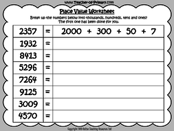 place value year 4 teaching resources