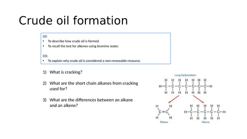 KS4 Crude oil formation and alternative fuels