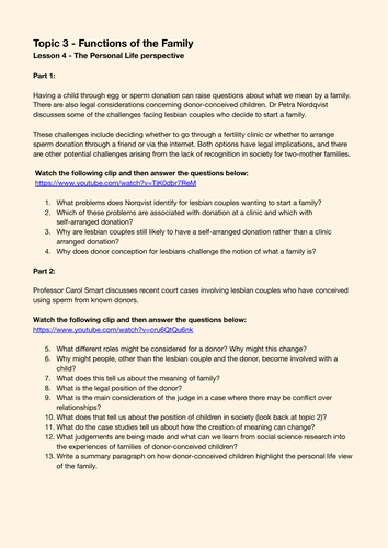 Theories of the Family - AQA A-level Sociology - Family Unit - Topic 3 ...