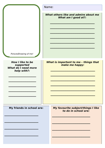 One Page Profile/All About Me | Teaching Resources