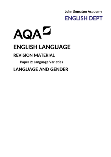 english language a level gender essay