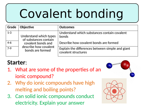 New Aqa Gcse Trilogy 2016 Chemistry Covalent Bonding Teaching 