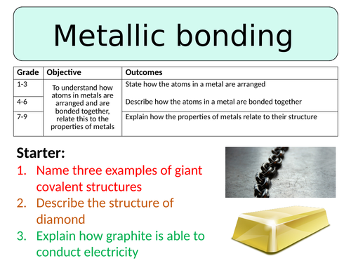 NEW AQA GCSE Trilogy (2016) Chemistry - Metallic bonding and giant metallic structures