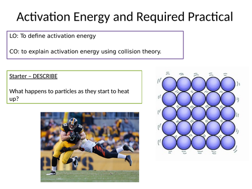 KS4 Activation energy and ECHG required practical lesson.