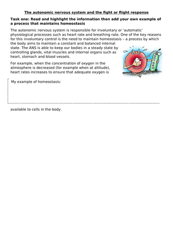 GCSE AQA PSYCHOLOGY (9-1) - Neuropsychology - Autonomic nervous system and fight or flight