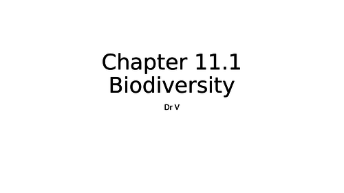 Chapter 11.1 Biodiversity GCE OCR Biology A