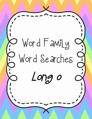 Long o Word Family Word Searches | Teaching Resources