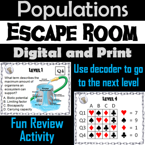 Populations in Communities: Environmental Science Escape Room Activity - Ecology