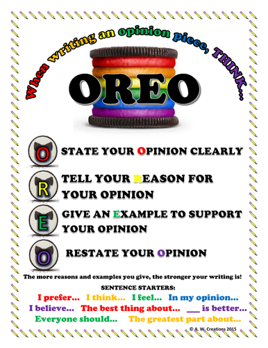 OREO Persuasive Writing Poster | Teaching Resources
