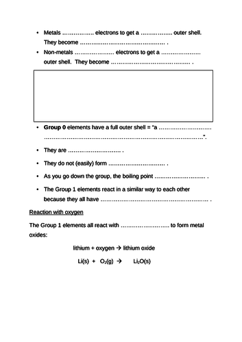 Group 0 and Group 1 (AQA GCSE Chemistry 9-1) | Teaching Resources