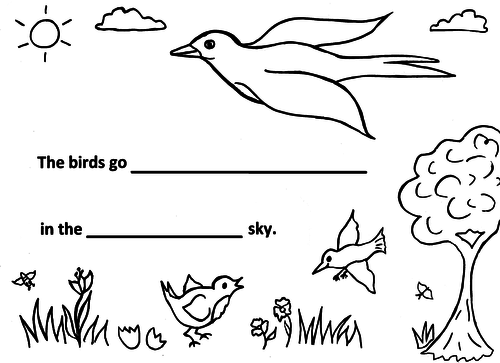 Birds in Flight Poetry Sheet, 3 grades, guided, KS1