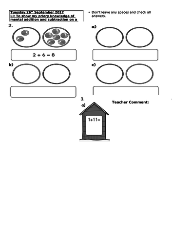 Mental addition and subtraction mish-mash (formative assessment) Year 3/4