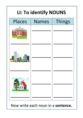 Nouns - Worksheet and Game