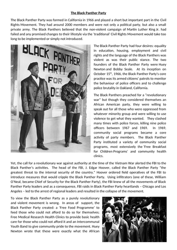 essay about the black panther party