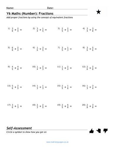 Y6 Mathematics: 8 Sets of Differentiated Fractions Worksheets ...