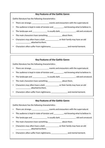 KS3 Gothic Full SOW | Teaching Resources