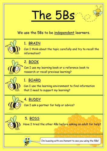 5Bs Independent Poster - Board Buddy | Teaching Resources