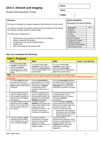 CiDA L2 - Unit 3 ICT Student Friendly Assessment Sheet | Teaching Resources