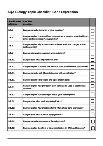Control of Gene Expression - A complete set of resources for AQA AS/A