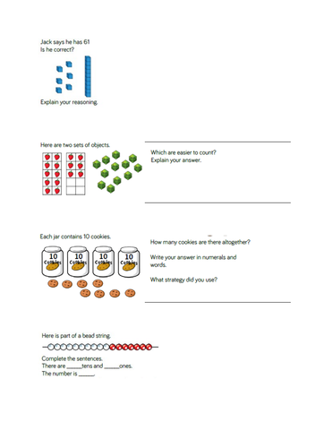 Collection of sheets for Year 2 Place Value work based on White Rose ...