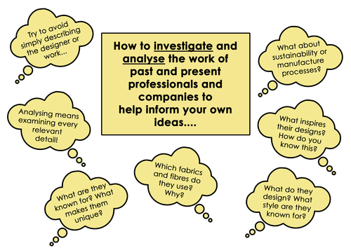 GCSE Design & Technology New Specification WJEC Designer Profiles Investigate Analyse Work of Others