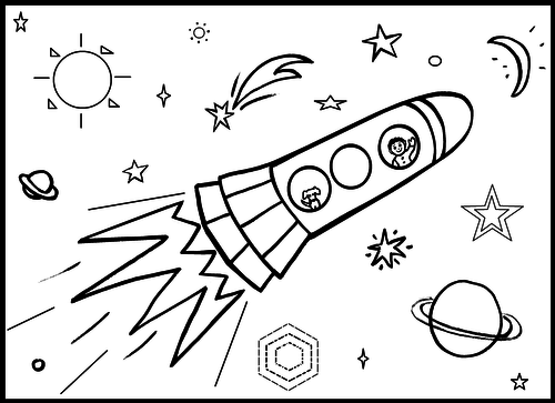 Rocket Colouring Sheet