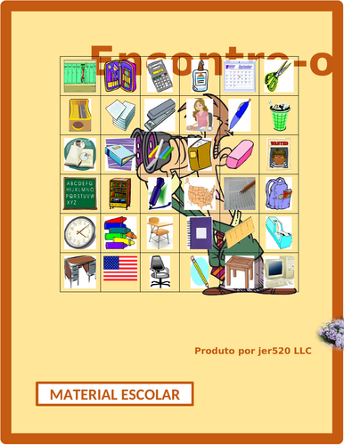 Material escolar (School Objects in Portuguese) Find it Worksheet